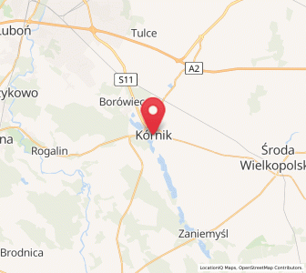 Mapa: Kórnik, województwo wielkopolskie