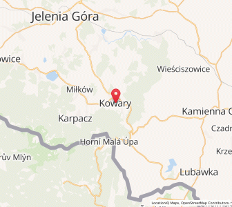 Mapa: Kowary, województwo dolnośląskie
