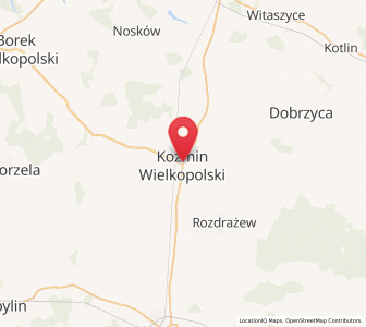 Mapa: Koźmin Wielkopolski, województwo wielkopolskie