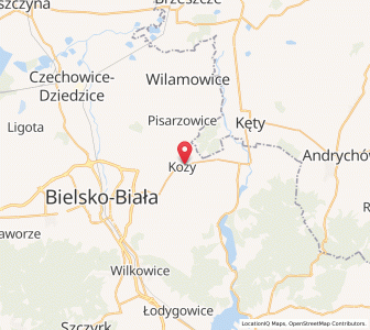 Mapa: Kozy, województwo śląskie