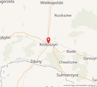 Mapa: Krotoszyn, Województwo wielkopolskie