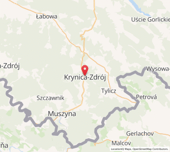 Mapa: Krynica-Zdrój, województwo małopolskie