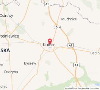 Mapa: Kutno, Województwo łódzkie