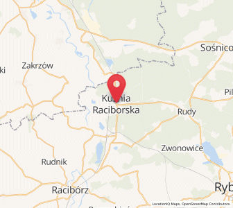Mapa: Kuźnia Raciborska, województwo śląskie
