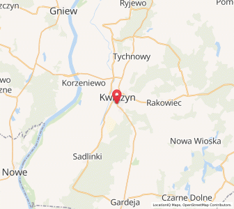 Mapa: Kwidzyn, Województwo pomorskie