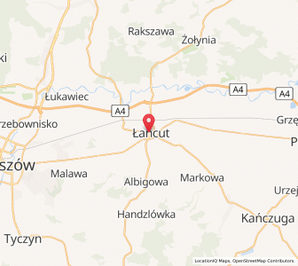 Mapa: Łańcut, województwo podkarpackie