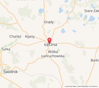 Mapa: Łęczna, Województwo lubelskie