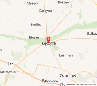 Mapa: Łęczyca, województwo łódzkie
