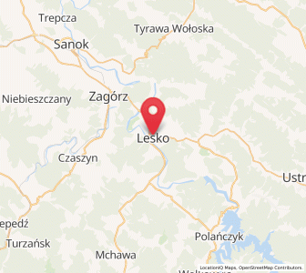 Mapa: Lesko, województwo podkarpackie