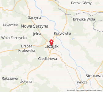 Mapa: Leżajsk, województwo podkarpackie