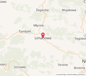 Mapa: Limanowa, województwo małopolskie