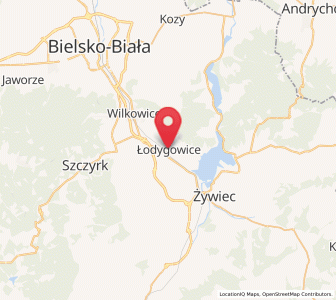 Mapa: Łodygowice, województwo śląskie