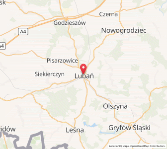 Mapa: Lubań, Województwo dolnośląskie