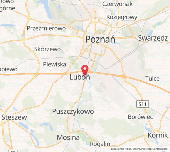 Mapa: Luboń, Województwo wielkopolskie