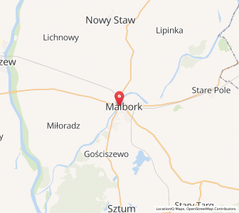 Mapa: Malbork, Województwo pomorskie