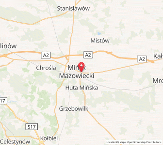 Mapa: Mińsk Mazowiecki, Województwo mazowieckie