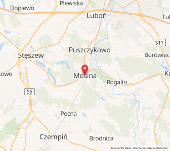 Mapa: Mosina, województwo wielkopolskie