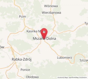 Mapa: Mszana Dolna, województwo małopolskie