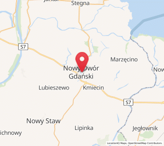 Mapa: Nowy Dwór Gdański, województwo pomorskie