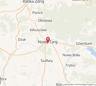 Mapa: Nowy Targ, Województwo małopolskie