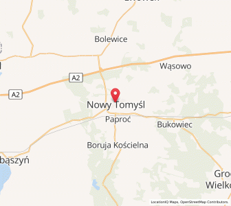 Mapa: Nowy Tomyśl, województwo wielkopolskie