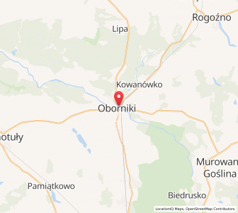 Mapa: Oborniki, województwo wielkopolskie