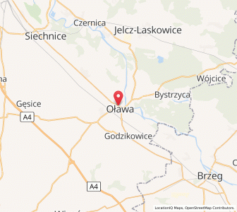Mapa: Oława, Województwo dolnośląskie