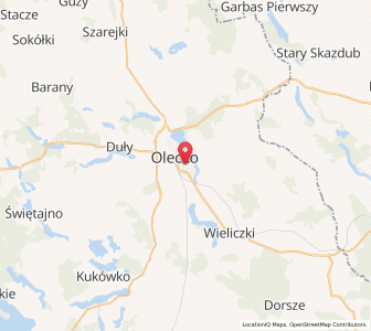 Mapa: Olecko, województwo warmińsko-mazurskie
