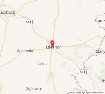 Mapa: Olesno, województwo opolskie