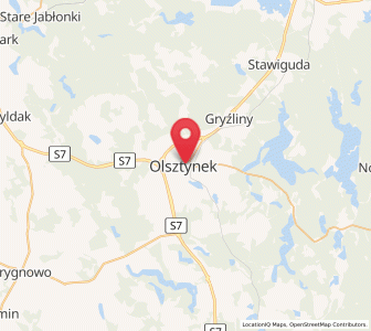 Mapa: Olsztynek, województwo warmińsko-mazurskie