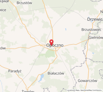 Mapa: Opoczno, Województwo łódzkie