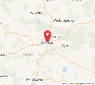 Mapa: Orneta, województwo warmińsko-mazurskie