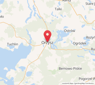 Mapa: Orzysz, województwo warmińsko-mazurskie