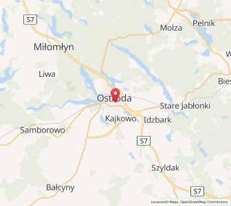 Mapa: Ostróda, Województwo warmińsko-mazurskie