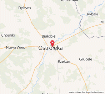 Mapa: Ostrołęka, Województwo mazowieckie