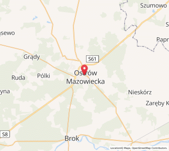 Mapa: Ostrów Mazowiecka, Województwo mazowieckie