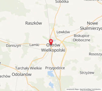 Mapa: Ostrów Wielkopolski, Województwo wielkopolskie
