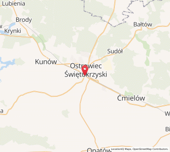 Mapa: Ostrowiec Świętokrzyski, Województwo świętokrzyskie
