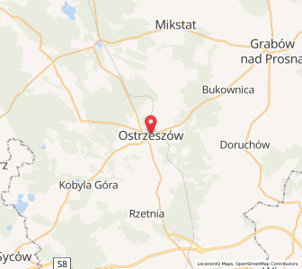 Mapa: Ostrzeszów, województwo wielkopolskie