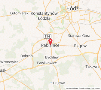 Mapa: Pabianice, Województwo łódzkie