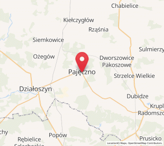 Mapa: Pajęczno, województwo łódzkie