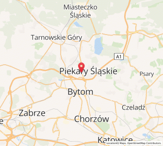 Mapa: Piekary Śląskie, Województwo śląskie