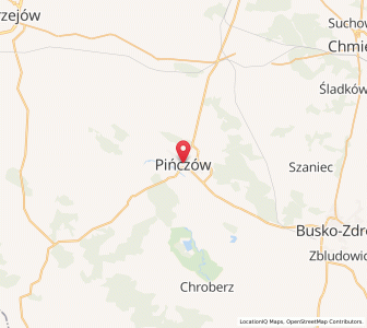 Mapa: Pińczów, województwo świętokrzyskie