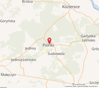 Mapa: Pionki, Województwo mazowieckie