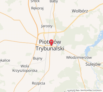 Mapa: Piotrków Trybunalski, Województwo łódzkie