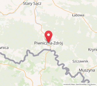 Mapa: Piwniczna-Zdrój, województwo małopolskie
