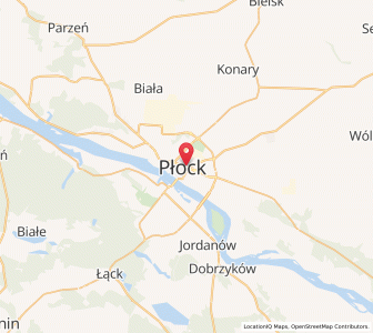 Mapa: Płock, Województwo mazowieckie