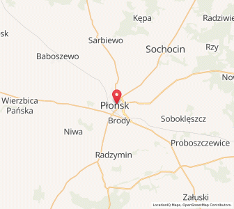 Mapa: Płońsk, Województwo mazowieckie
