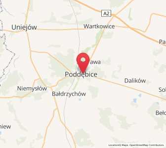 Mapa: Poddębice, województwo łódzkie