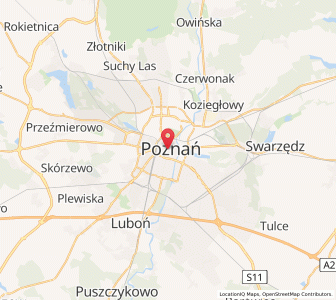 Mapa: Poznań, Województwo wielkopolskie